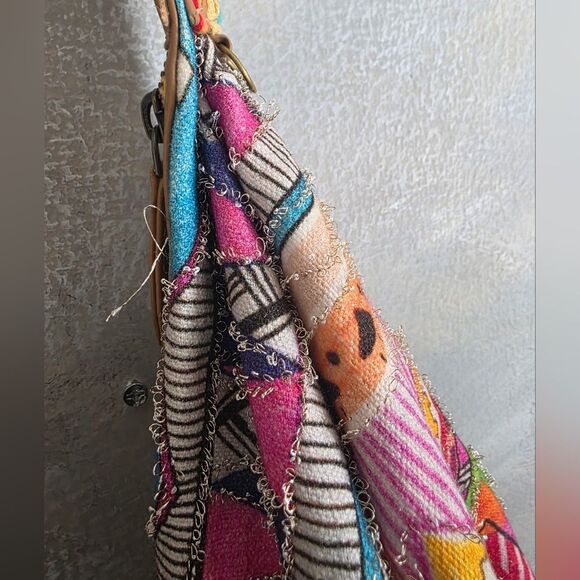 Boho Chic Coloful Hippie Hobo Roomy Shoulder bag Slouchy Made In India 29x18 - Picture 2 of 13